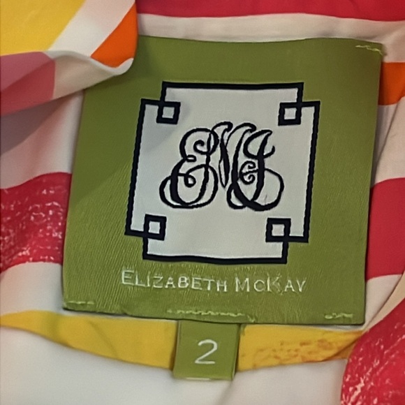 Elizabeth McKay stripe ruffle dress with two belts. 2. EUC - Picture 4 of 4